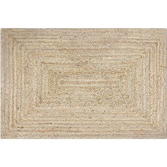 2X3' Natural Linen Color, Hand Woven & Reversible, Burlap Braided Rug 24x36" - Picture 1 of 6